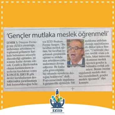 GENÇLER MUTLAKA MESLEK ÖĞRENMELİ