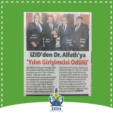 İZİD'DEN DR.ALFATLI'YA YILIN GİRİŞİMCİSİ ÖDÜLÜ